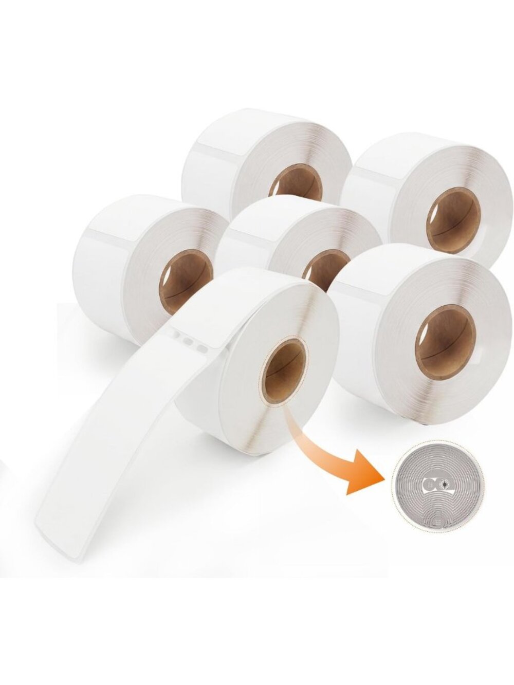 Premium RFID Direct Thermal Labels, 1-1/8" x 3-1/2", 350 Labels/Roll, 6 Rolls